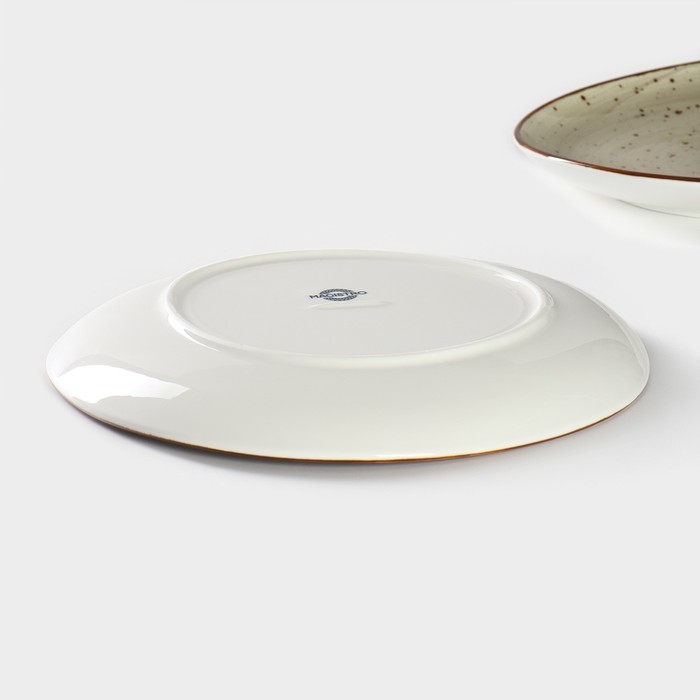 Набор тарелок фарфоровых обеденных Magistro Mediterana, 2 предмета: 26×24,5 см, цвет бежевый