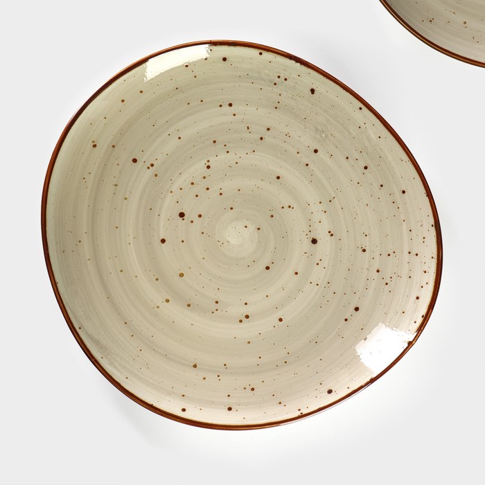 Набор тарелок фарфоровых обеденных Magistro Mediterana, 2 предмета: 31,5×29,7 см, цвет бежевый
