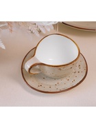 Кружки Magistro Mediterana, набор 2 шт.: 250 мл, фарфор, бежевые - Фото 5