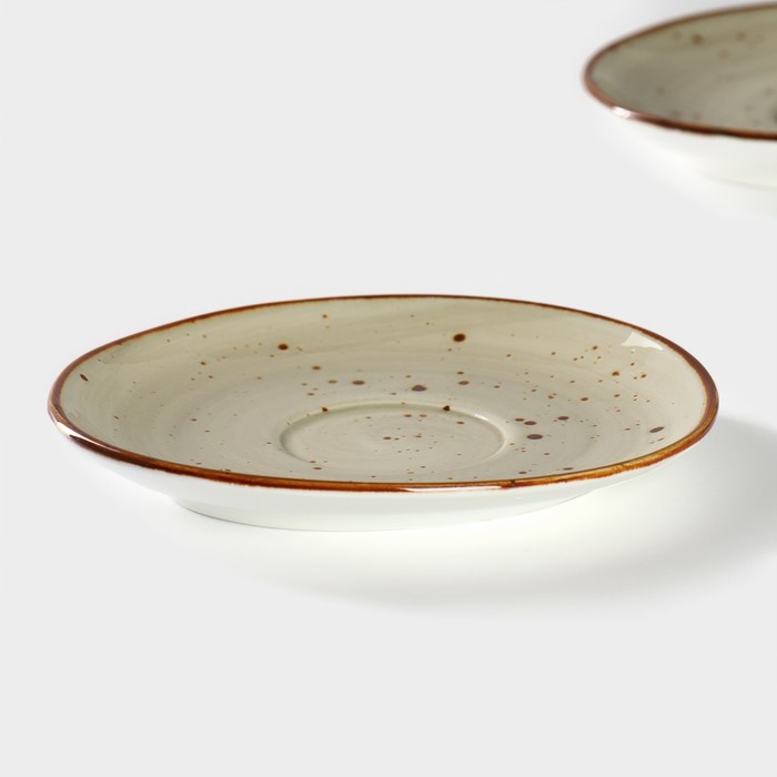 Набор блюдец фарфоровых Magistro Mediterana, 2 предмета: 16×15 см, цвет бежевый - фото 1908099821