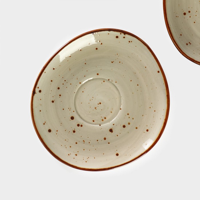 Набор блюдец фарфоровых Magistro Mediterana, 2 предмета: 16×15 см, цвет бежевый - фото 1908099822
