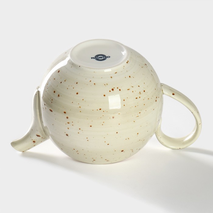 Чайник фарфоровый заварочный Magistro Mediterana, 900 мл, цвет бежевый