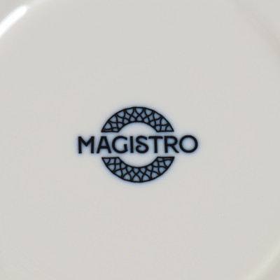 Чайная пара Magistro Mediterana, 2 предмета: чашка 250 мл, блюдце 16×15 см, фарфор, бежевая