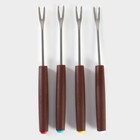 Набор керамический для фондю Доляна «Шоколадница», 4 шпажки, цвет коричневый - фото 4503645