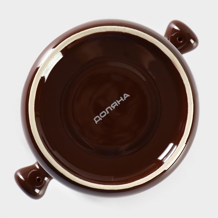 Набор керамический для фондю Доляна «Шоколадница», 4 шпажки, цвет коричневый - фото 1905194612