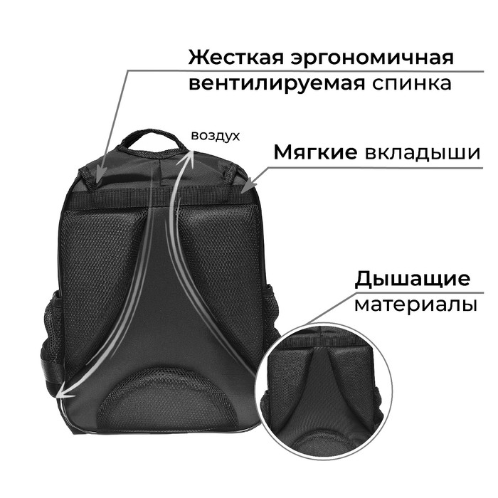Рюкзак школьный, 37 х 27 х 16 см, эргономичная спинка, Calligrata Б "Кеды"
