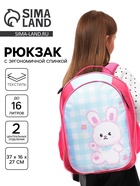 Рюкзак школьный, эргономичная спинка, 37×27×16 см «Зайка» - Фото 1