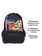 Рюкзак школьный, эргономичная спинка, 37×26×13 см «Монстрики» - Фото 3