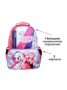 Рюкзак школьный, эргономичная спинка, 37×26×13 см «Аниме подружки» - Фото 3