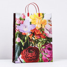 Пакет "Букет цветов", мягкий пластик, 41 x 32 см, 120 мкм - фото 321213985