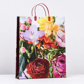 Пакет "Букет цветов", мягкий пластик, 41 x 32 см, 120 мкм