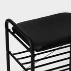 Банкетка для обуви с двумя полками, 44×33×50 см, чёрная - Фото 2