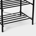 Банкетка для обуви с двумя полками, 44×33×50 см, чёрная - Фото 4