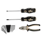Набор инструментов в блистере ТУНДРА, отвертки, плоскогубцы, ключи, 11 предметов - Фото 2