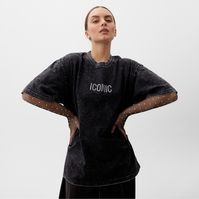 Футболка из вареного хлопка женская Mist Icon, размер S, чёрная