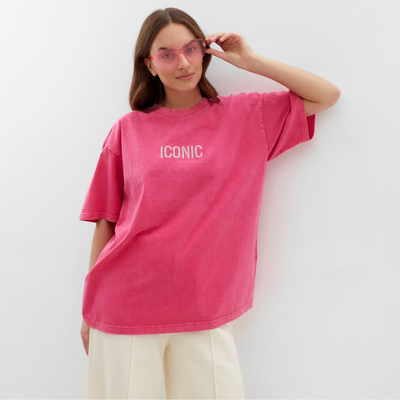Футболка из вареного хлопка женская Mist Icon, размер M, розовая