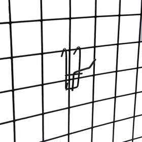 Крючок на сетку одинарный, d=3 мм, L=5 см, цвет чёрный (комплект 10 шт)