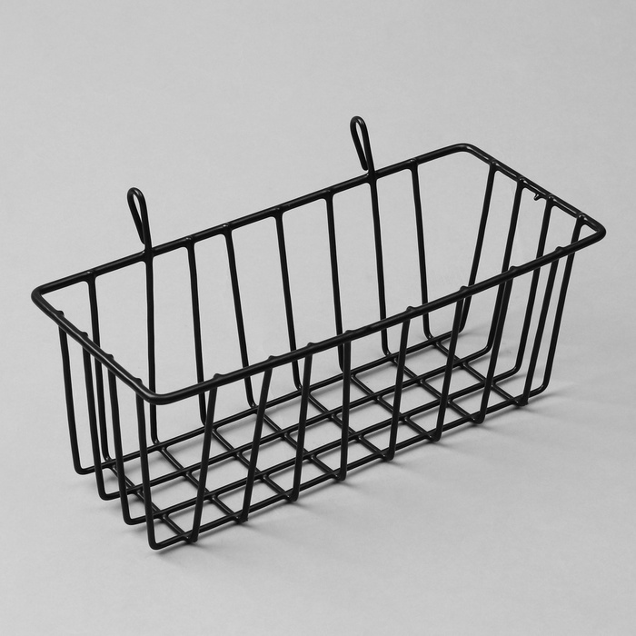 Корзина на сетку, 23×9×10 см, цвет чёрный