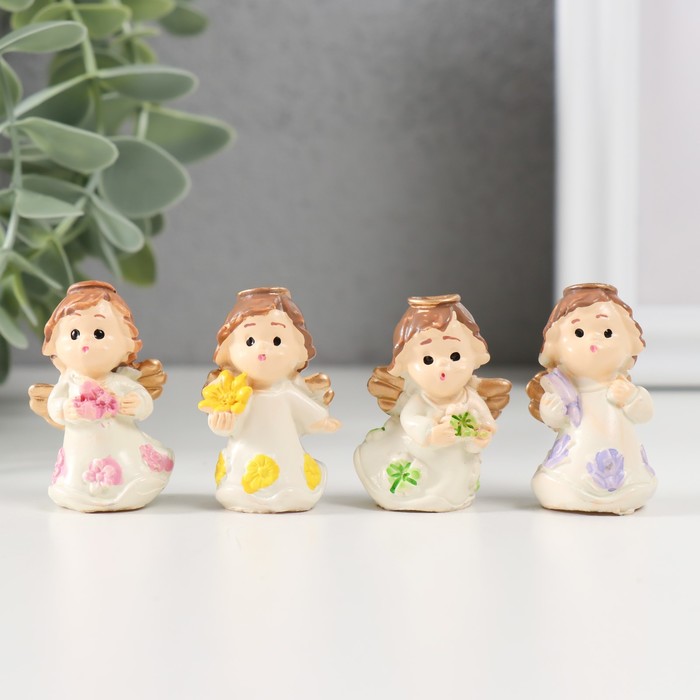 Фигурка полистоун «Ангел с цветочком», 2×2.5×4 см, МИКС - Фото 1