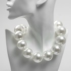 Бусы с жемчугом «Жаклин» бусины №30, цвет молочный в серебре, 45 см - Фото 2