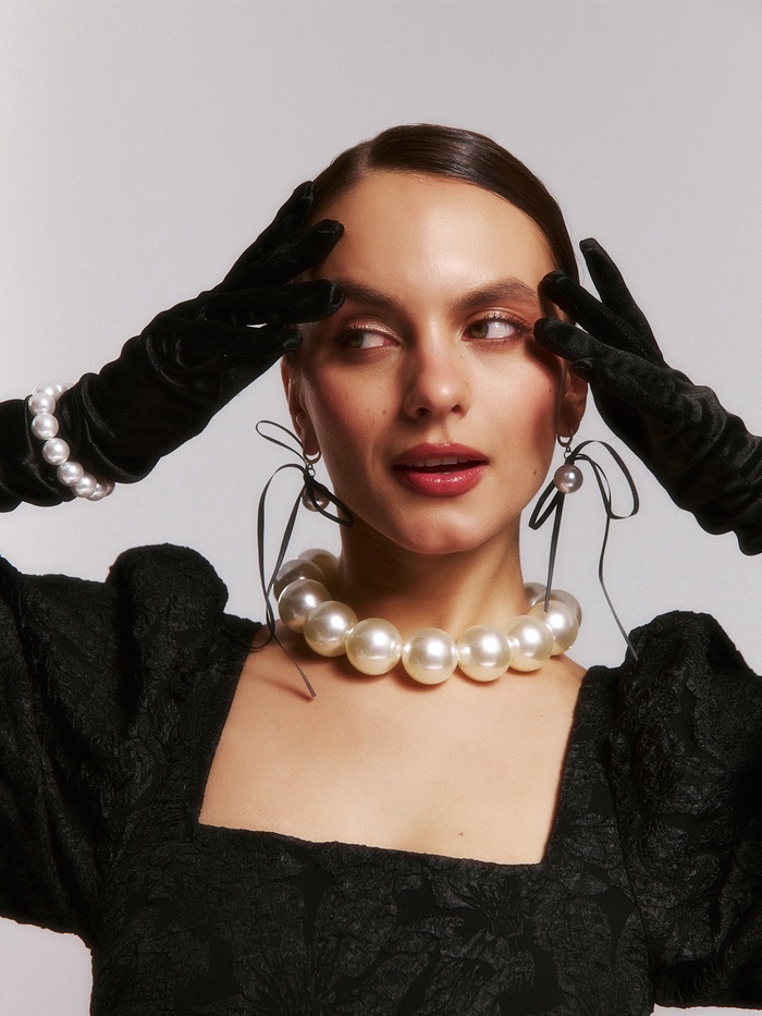 Бусы с жемчугом «Жаклин» бусины №30, цвет молочный в серебре, 45 см - Фото 1