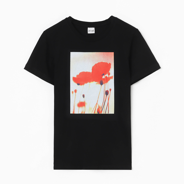 Футболка женская, цвет черный, размер 54