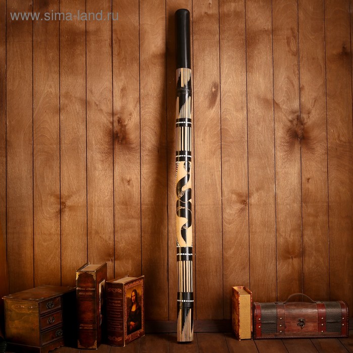 Сувенирный музыкальный инструмент "Диджериду с ящерицей" 120х6х6 см МИКС - Фото 1