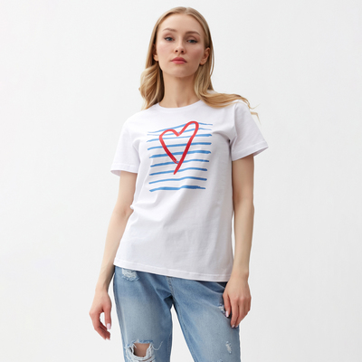 Футболка женская Let's go, белая, размер 50