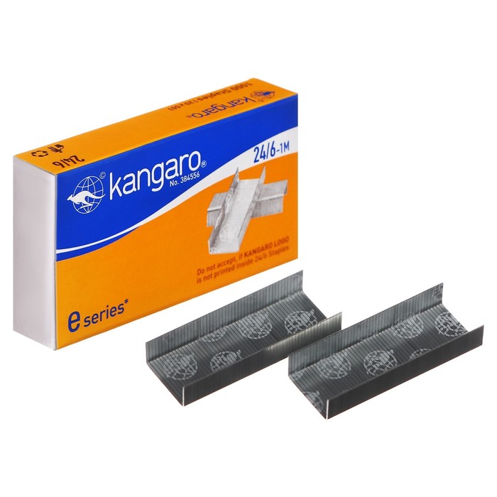 Скобы для степлера №24/6 Kangaro ЭКО стальные 1000шт
