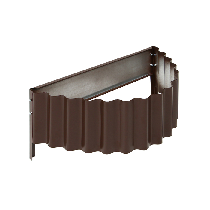 Клумба оцинкованная «Лепесток», d=70 см, высота бортика 15 см, коричневая, Greengo