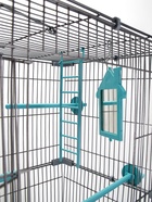 Клетка для птиц «Пижон», разборная, 42×30×94 см (укомплект.) бирюзовая 10279943