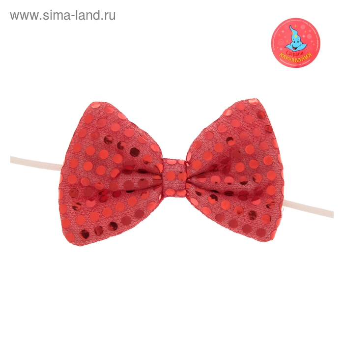Карнавальная бабочка с пайетками, световая, цвет красный - Фото 1