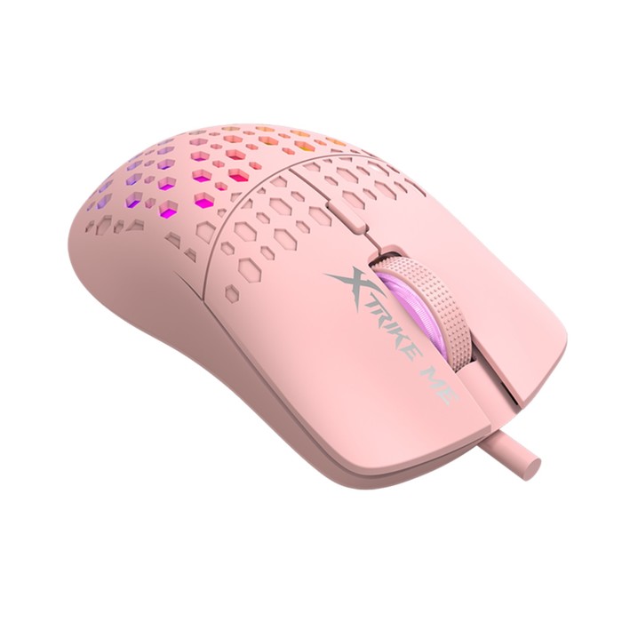 Мышь Xtrike Me GM-209P, игровая, проводная, подсветка, 8000 DPI, USB, 1.5 м, розовая