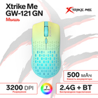 Мышь Xtrike Me GW-121 GN, игровая, беспроводная, подсветка, 3200DPI,2.4G +BT, 500мАч,голубая - Фото 1