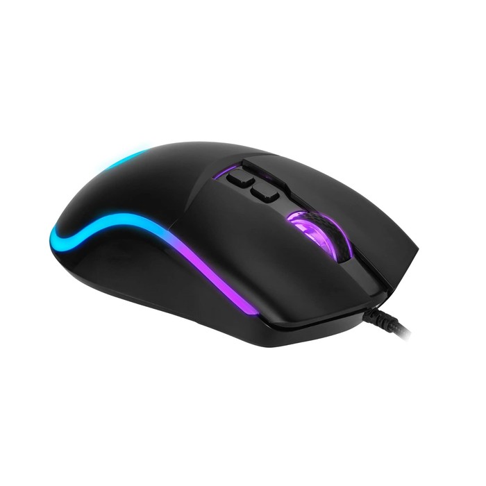 Мышь Marvo M358, игровая, проводная, 4 кнопки, оптическая, RGB, 12800 dpi, USB, 1.6м, чёрная