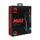 Мышь Marvo M653, игровая, проводная, оптическая, RGB, 12800 dpi, USB, 1.6 м, чёрная - фото 9390112