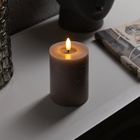 Светодиодная свеча лиловая, 7.5 × 12.5 × 7.5 см, воск, пластик, батарейки АААх2 (не в комплекте), свечение тёплое белое - фото 321215897