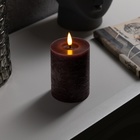 Светодиодная свеча бордовая, 7.5 × 12.5 × 7.5 см, воск, пластик, батарейки АААх2 (не в комплекте), свечение тёплое белое - фото 298444400