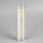 Набор светодиодных свечей, белые, 2 × 25 × 2 см, пластик, воск, батарейки АААх2 (не в комплекте), свечение тёплое белое, 2 шт. - фото 9390210