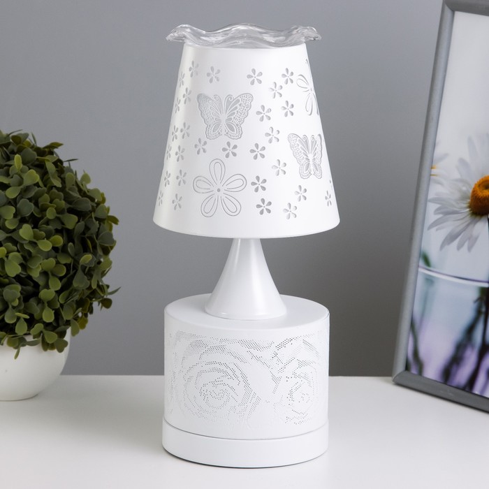 Аромалампа с подсветкой «Цветы» Е27 40 Вт+RGB белый 13×13×30 см - Фото 1