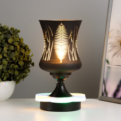 Аромалампа с подсветкой «Листья» GU10 35 Вт+RGB черный 11×11×23 см