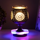 Аромалампа с подсветкой «Узоры» E14 40 Вт +RGB черный 12.5×12.5×23 см - Фото 5