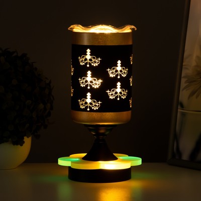 Аромалампа с подсветкой «Фигура» E14 40 Вт +RGB черный 10×10×24.5 см