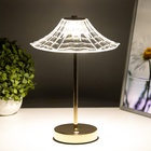 Светильник настольный RISALUX «Джемма», интерьерный, сенсорный, LED, 10 Вт, АКБ, золото, 20×20×32 см - Фото 9