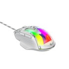 Мышь Xtrike Me GM-319, игровая, проводная, подсветка RGB, 6400 DPI, USB, 1,5 м, белая - фото 9390260