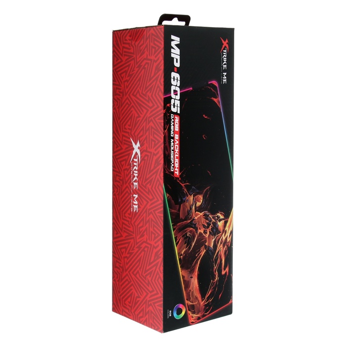 Коврик для мыши XTrike Me MP-605, игровой, 800x300x3 мм, подсветка RGB, чёрный