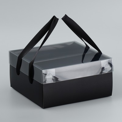 Коробка подарочная складная, упаковка, «Чёрная», 20 х 20 х 10 см