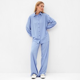 Комплект женский (сорочка, брюки) MINAKU: Home collection цвет голубой, р-р 42