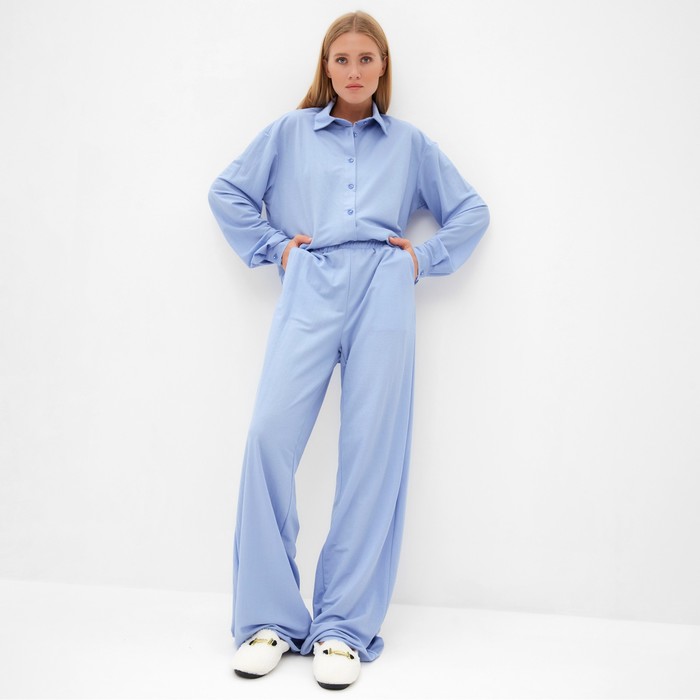 Комплект женский (сорочка, брюки) MINAKU: Home collection цвет голубой, р-р 44