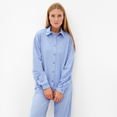Костюм женский (рубашка, брюки) MINAKU: Home Collection, размер 52, голубой
